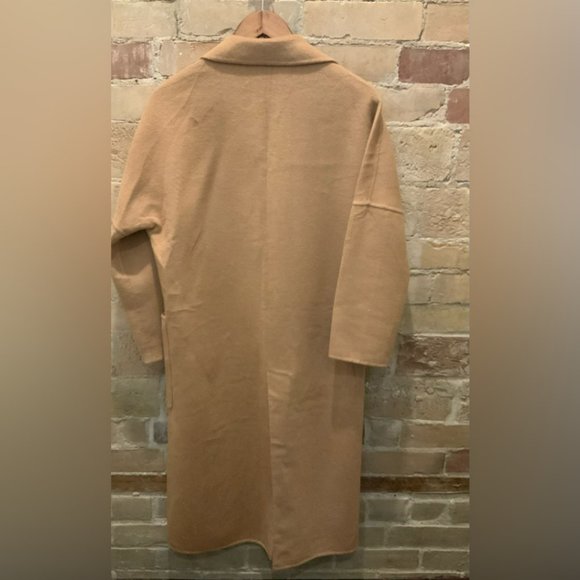 ZARA Oversized Double-Breasted Coat Sz S in Camel - Picture 8 of 8